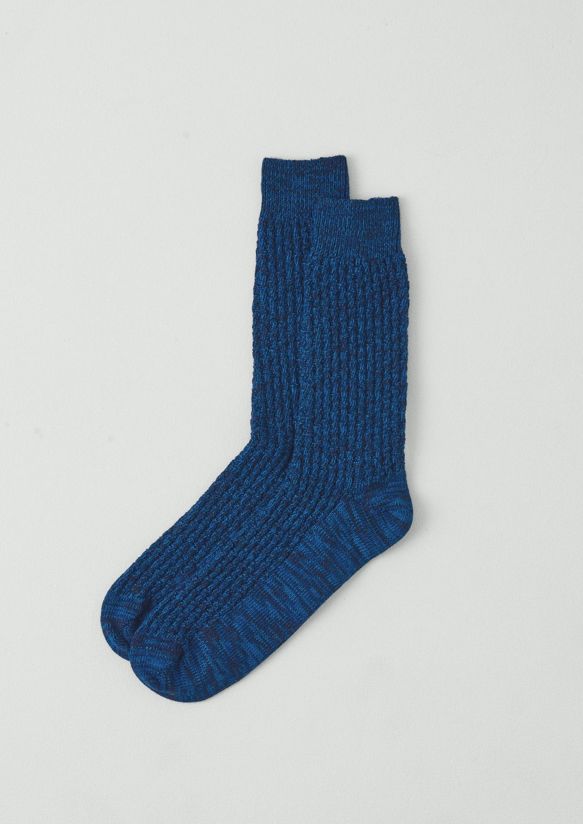 Textured Ribbed Cotton Socks | Cobalt