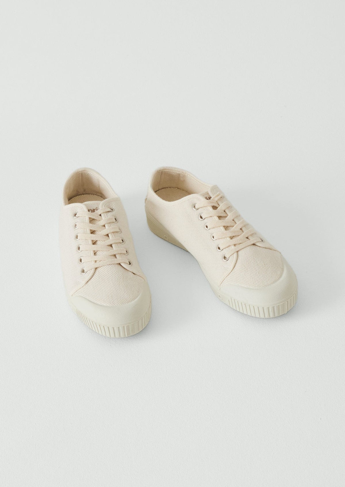 Spring Court Twill Plimsolls | Ecru