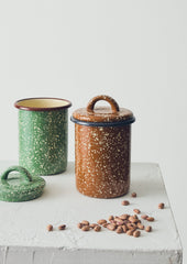 Speckle Enamel Storage Jar | Mint/Cream