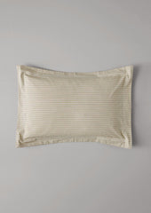Ticking Stripe Cotton Oxford Pillowcase | Ecru/Straw