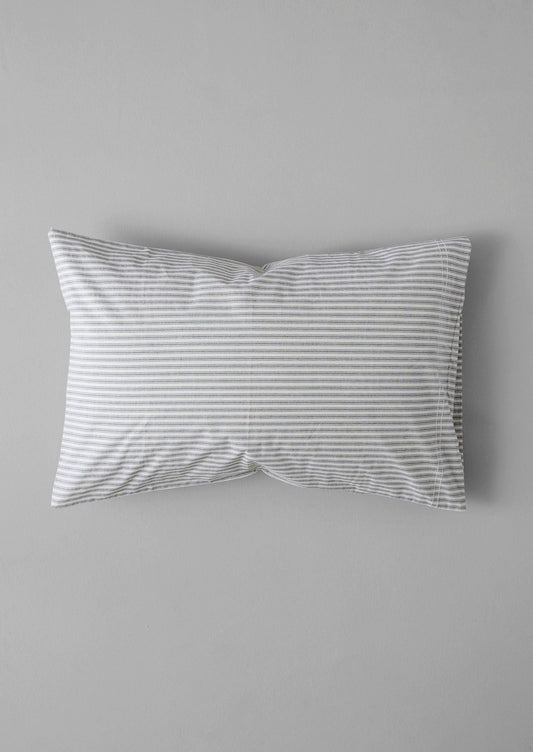 Ticking Stripe Cotton Housewife Pillowcase | Ecru/Graphite