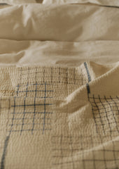 Tea Towel Check Patchwork Bedspread | Ecru/Multi