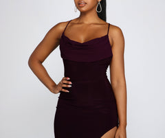 Inez Formal High Slit Ruched Dress