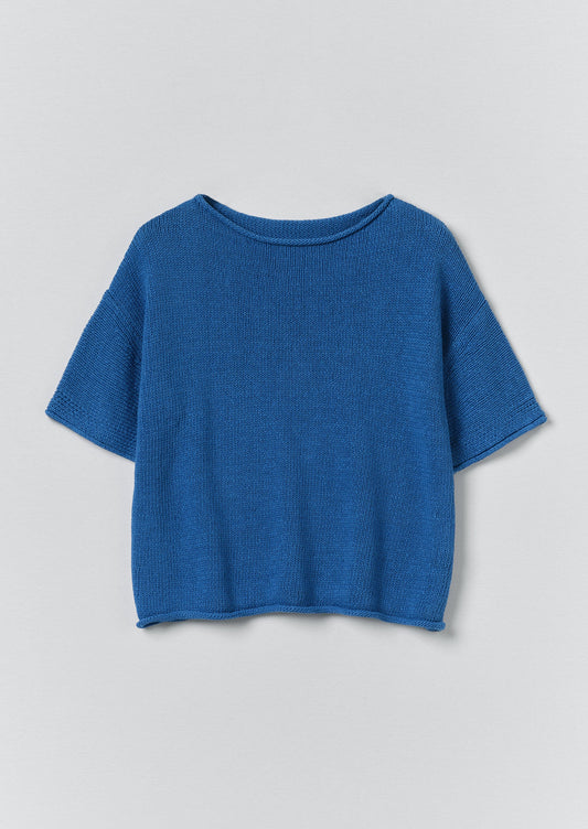 Knitted Cotton Linen Tee | Bluebird