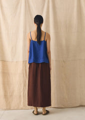Square Neck Garment Dyed Linen Tank | Carmine Blue