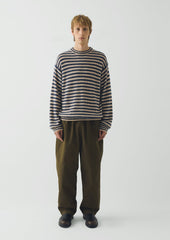 Stripe Alpaca Wool Sweater | Navy/Oatmeal