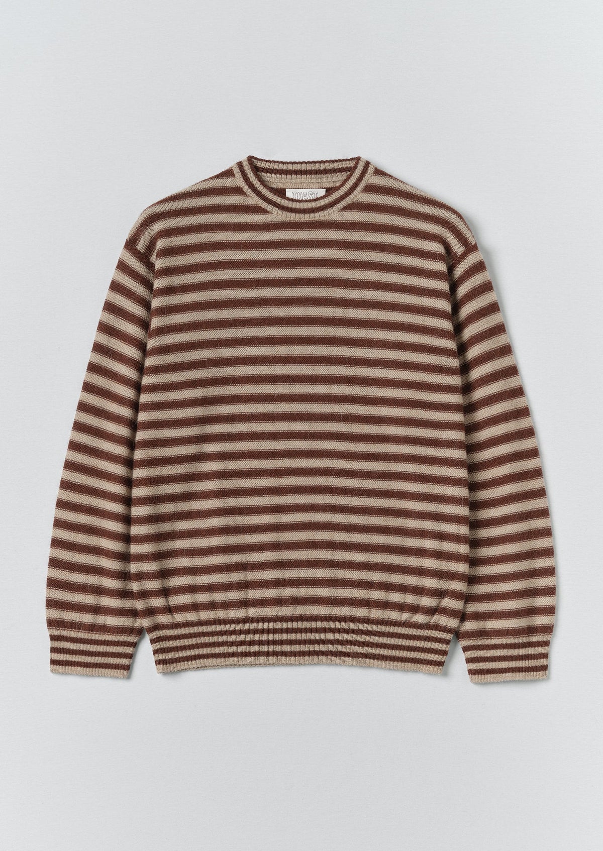 Stripe Alpaca Wool Sweater | Dark Terracotta/Oatmeal