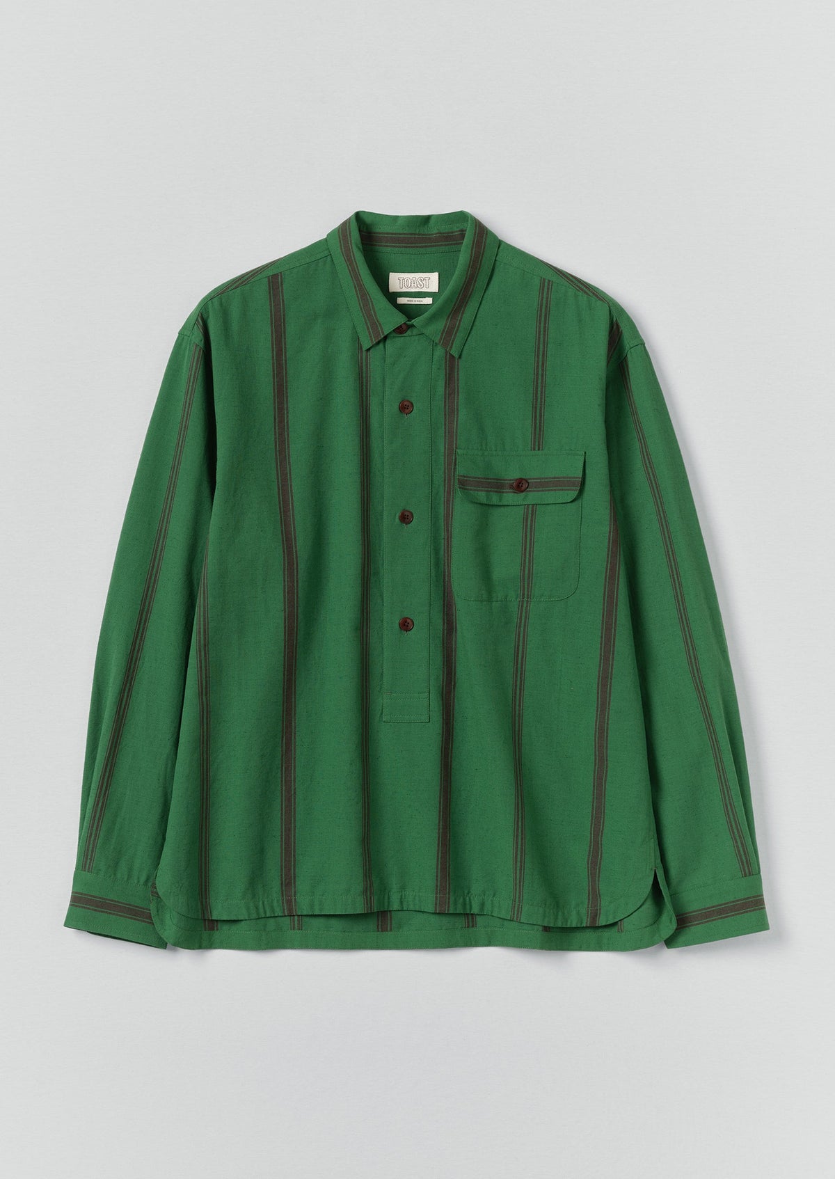 Tea Towel Stripe Cotton Linen Shirt | Sea Green