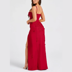 Livette - Flower Spaghetti Maxi Dress