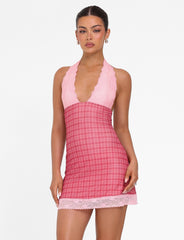 NAVIA DRESS - RED : RED CHECK