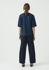 Stripe Cotton Short Sleeve Tee | Blue Graphite/Cobalt