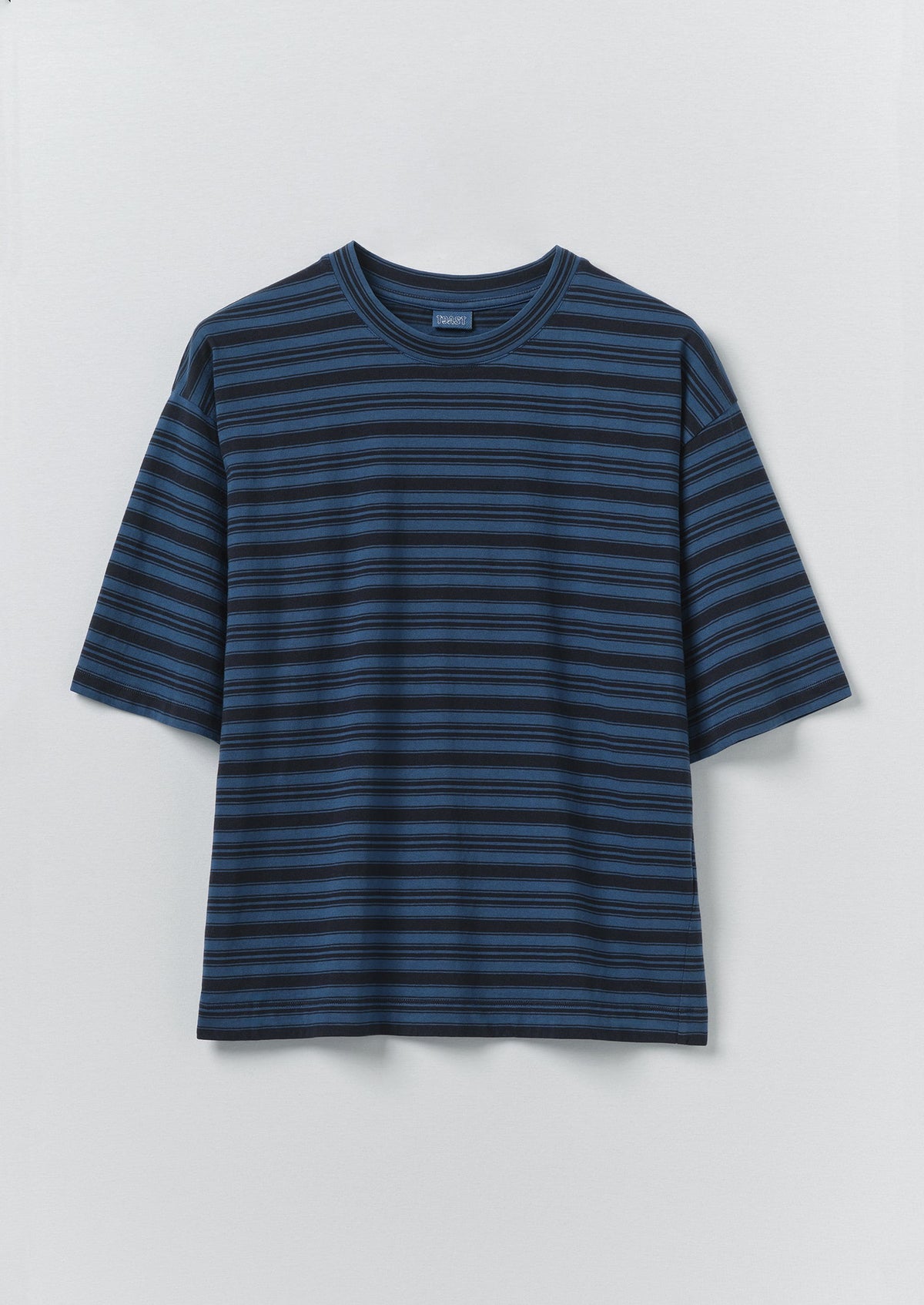 Stripe Cotton Short Sleeve Tee | Blue Graphite/Cobalt
