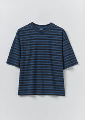 Stripe Cotton Short Sleeve Tee | Blue Graphite/Cobalt