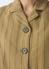 Stripe Cotton Linen Waistcoat | Fennel Seed