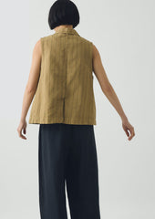 Stripe Cotton Linen Waistcoat | Fennel Seed