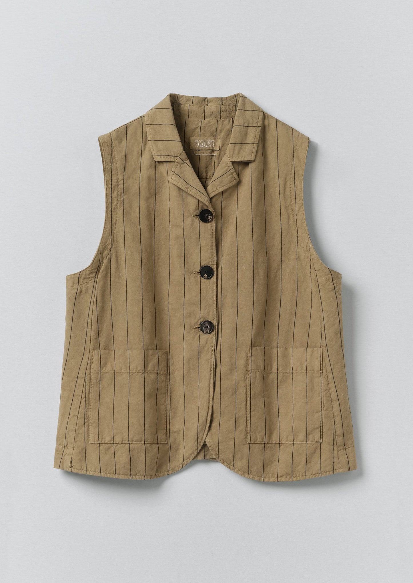 Stripe Cotton Linen Waistcoat | Fennel Seed