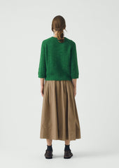 Textured Rib Linen Cotton Sweater | Viridian Green