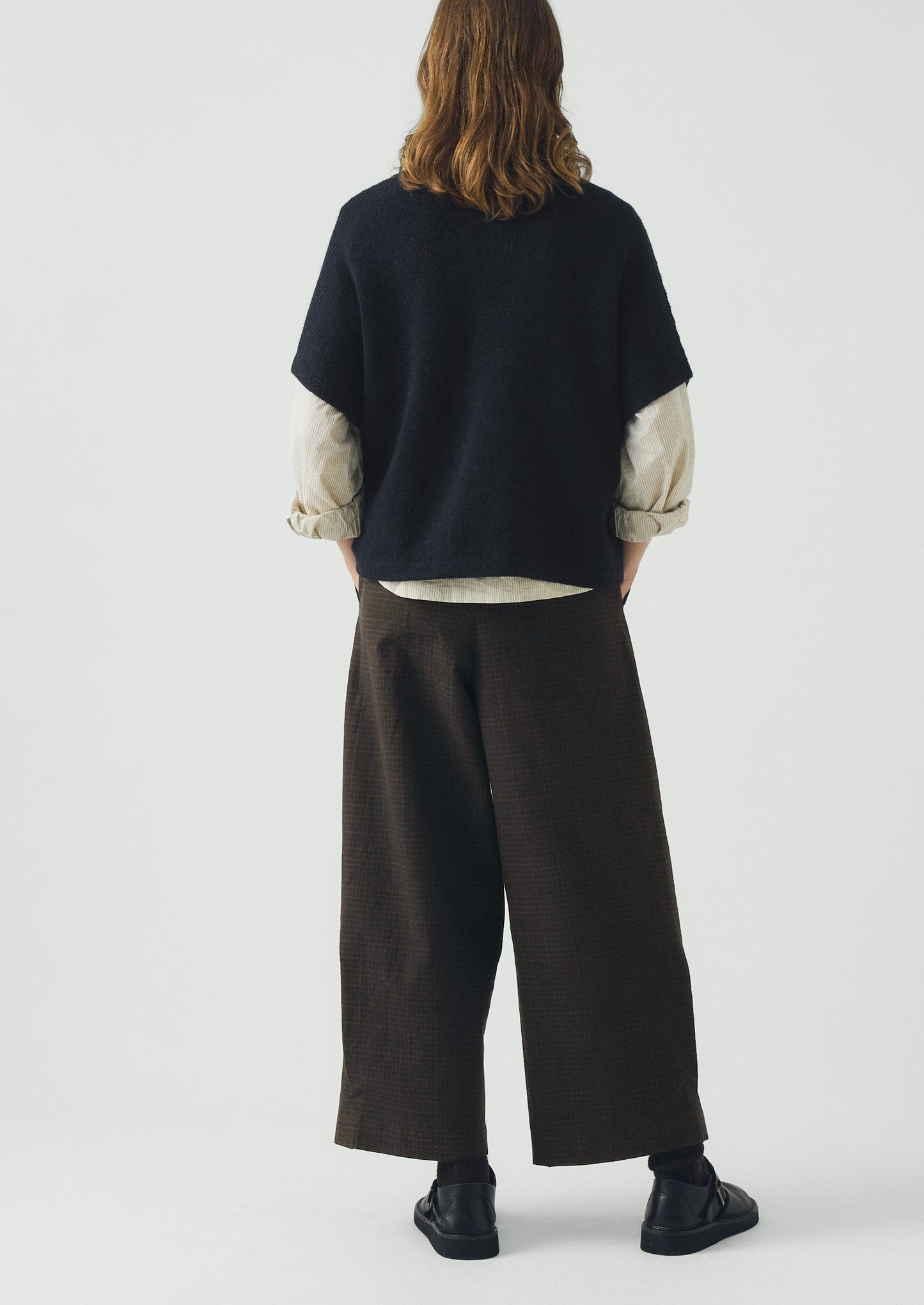 Wool Alpaca Knitted Wrap | Navy