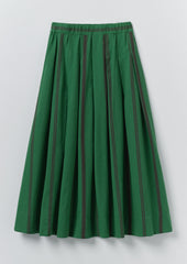 Tea Towel Stripe Cotton Skirt | Sea Green