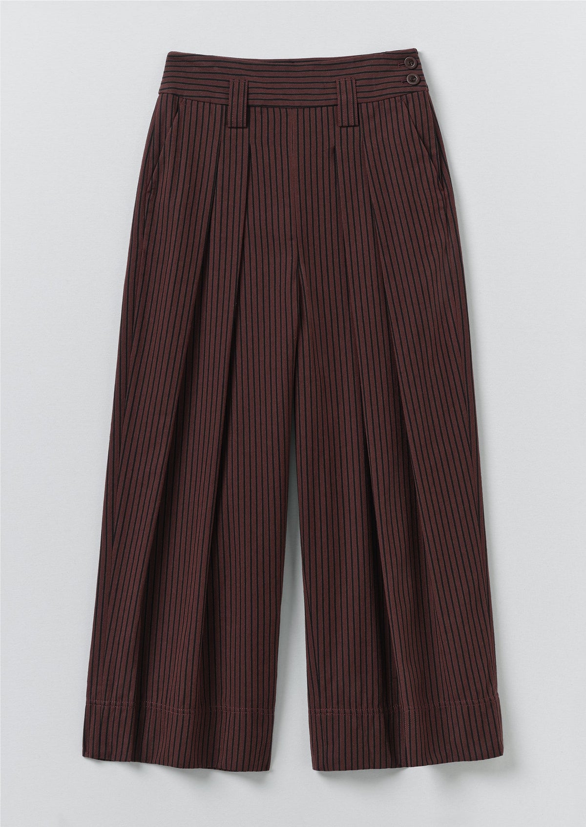 Stripe Fisherman Cotton Trousers | Black/Multi