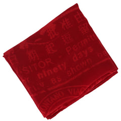 Image 2 : Détail écharpe Alviero Martini femme rouge polyester motif signature — delvale