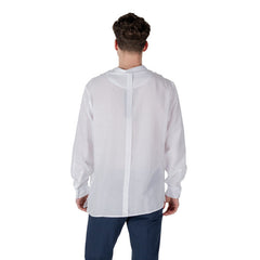 Image 2 : Détail col mao et demi-patte boutonnée de la chemise Antony Morato blanche homme — Delvale