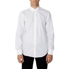 Image 1 : Chemise homme Antony Morato blanche col classique manches longues portée de face — Delvale