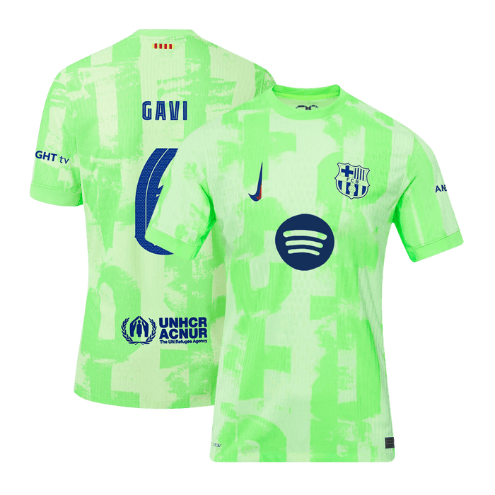 Authentic GAVI #6 Barcelona Third Away Soccer Jersey 2024/25 - UCL??Spotify Logo Without Text?ê?