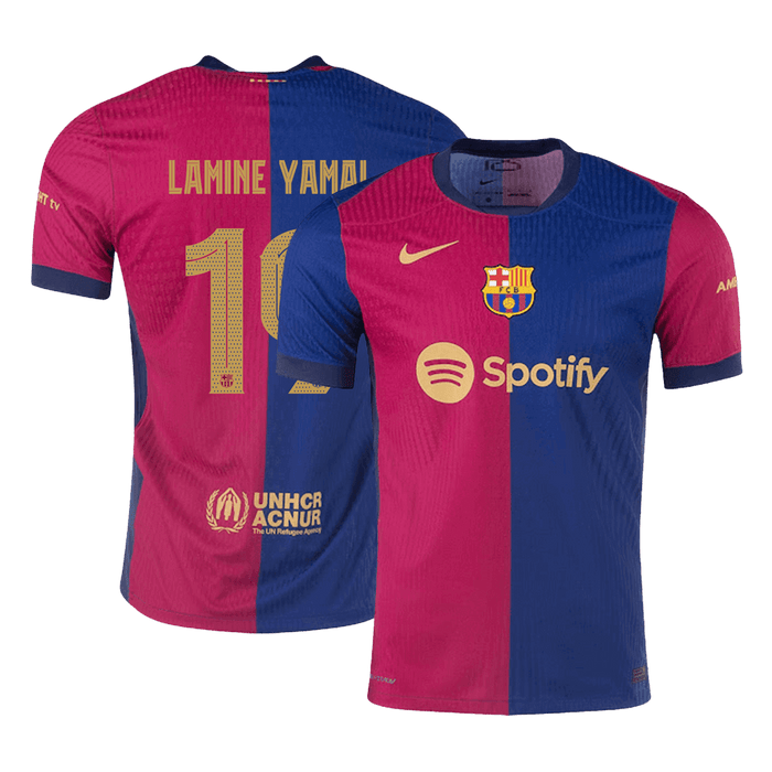Authentic LAMINE YAMAL #19 Barcelona Home Soccer Jersey 2024/25 - UCL - old sponsor