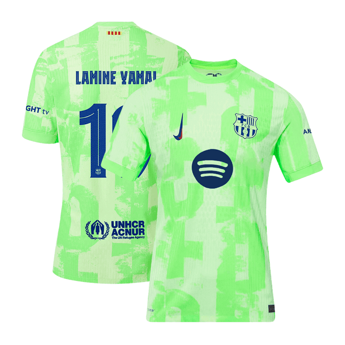 Authentic LAMINE YAMAL #19 Barcelona Third Away Soccer Jersey 2024/25 - UCL??Spotify Logo Without Text?ê?