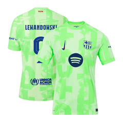 Authentic LEWANDOWSKI #9 Barcelona Third Away Soccer Jersey 2024/25 - UCL??Spotify Logo Without Text?ê?