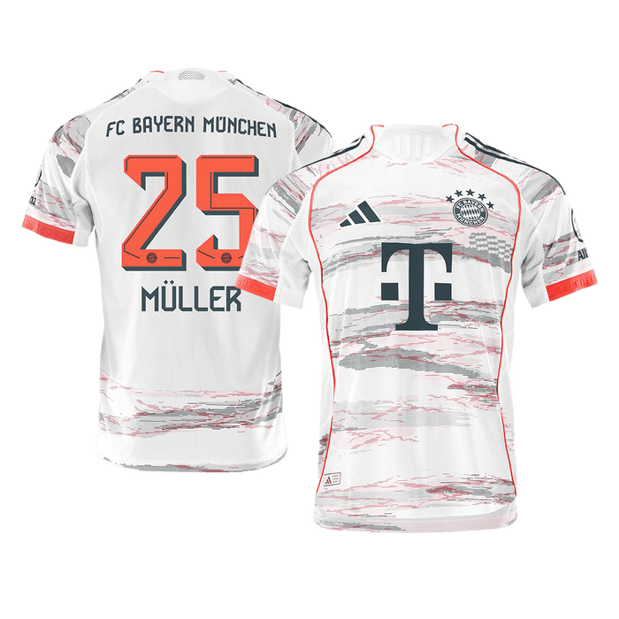 Authentic MULLER #25 Bayern Munich Away Soccer Jersey 2025/26 White