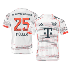 Authentic MULLER #25 Bayern Munich Away Soccer Jersey 2025/26 White