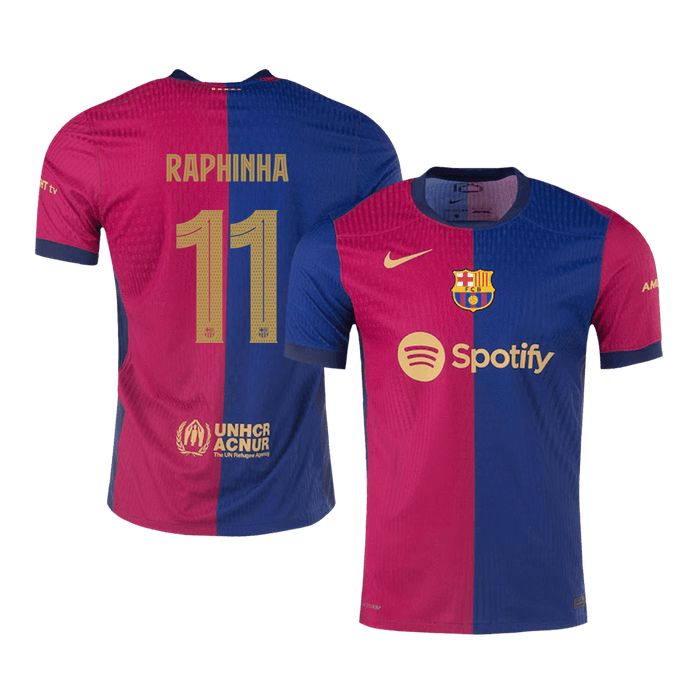 Authentic RAPHINHA #11 Barcelona Soccer Jersey Home Shirt 2024/25 - UCL