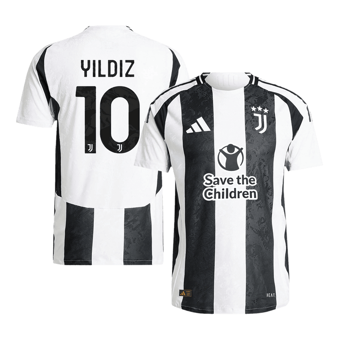 Authentic YILDIZ #10 Juventus Home Soccer Jersey 2024/25 - Save The Children Sponsor