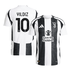 Authentic YILDIZ #10 Juventus Home Soccer Jersey 2024/25 - Save The Children Sponsor