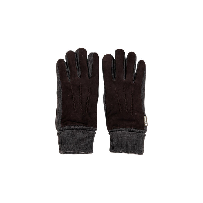 Image 1 : Gants en cuir marron Barbour homme, vue de face posés à plat — Delvale
