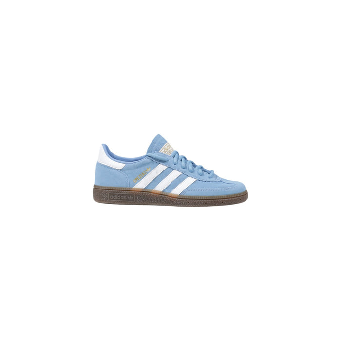 Image 1 : Baskets Adidas femme en cuir bleu azur à rayures avec fermeture lacets — delvale