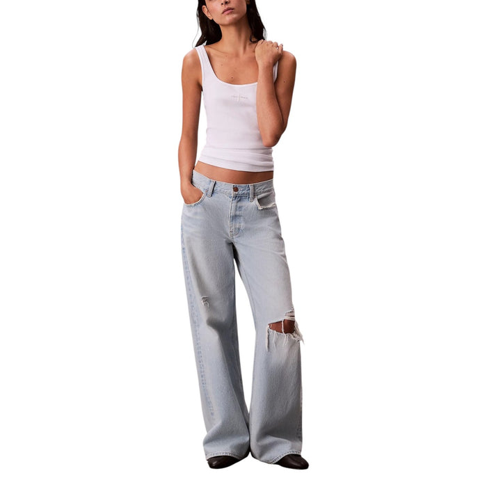 Image 3 : Vue d'ensemble débardeur blanc Calvin Klein Jeans style décontracté américain — delvale