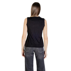 Image 2 : Débardeur femme Calvin Klein Jeans noir, détail impression logo signature sur coton doux — delvale