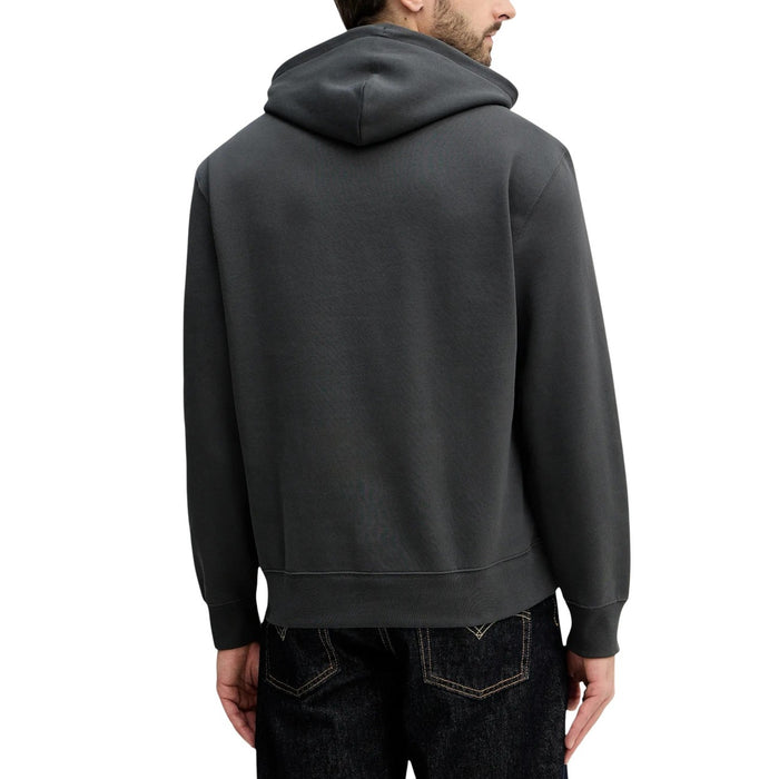 Image 2 : Vue de face du sweat capuche Calvin Klein gris anthracite homme avec logo NY — Delvale