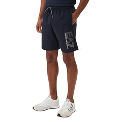 Image 1 : Pantalon homme Ea7 bleu en coton avec fermeture à lacets et poches frontales — Delvale