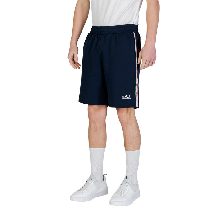 Image 2 : Détail du pantalon EA7 homme bleu marine, coupe moderne décontractée — Delvale
