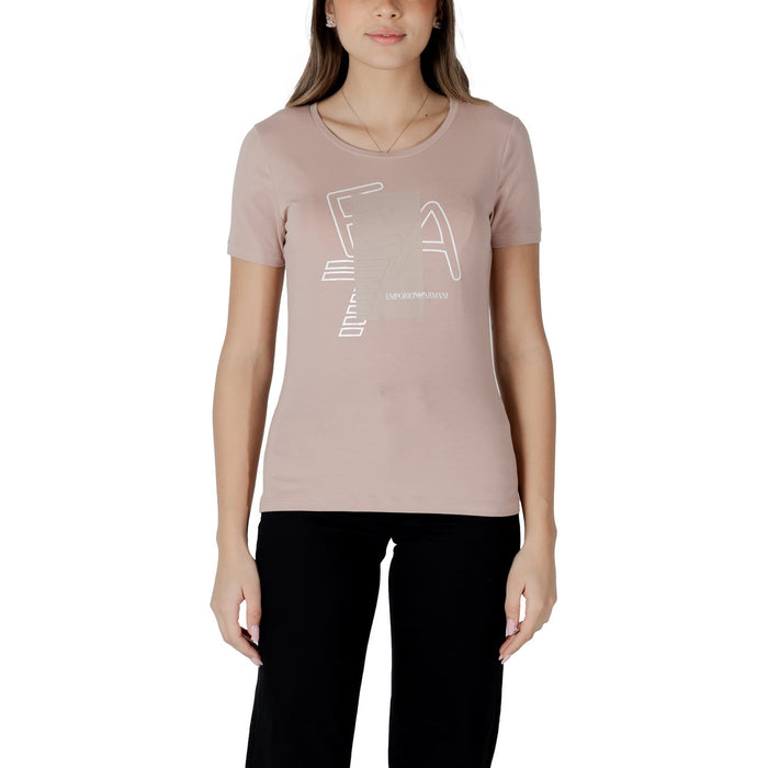 Image 4 : T-shirt EA7 femme blanc avec impression, vue d'ensemble du produit — Delvale
