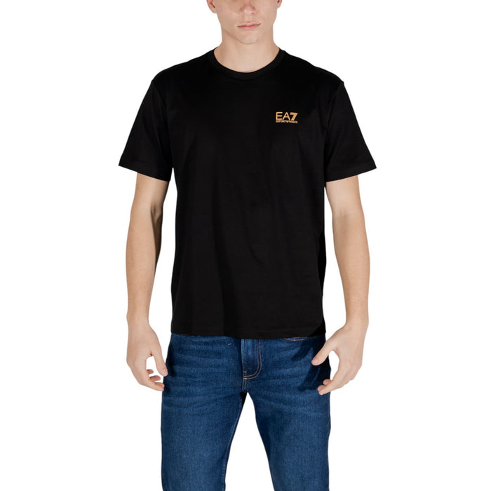 Image 1 : T-shirt EA7 homme noir col rond manches courtes en coton — Delvale