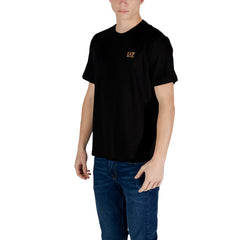 Image 2 : Détail col rond t-shirt EA7 noir homme coupe moderne — Delvale