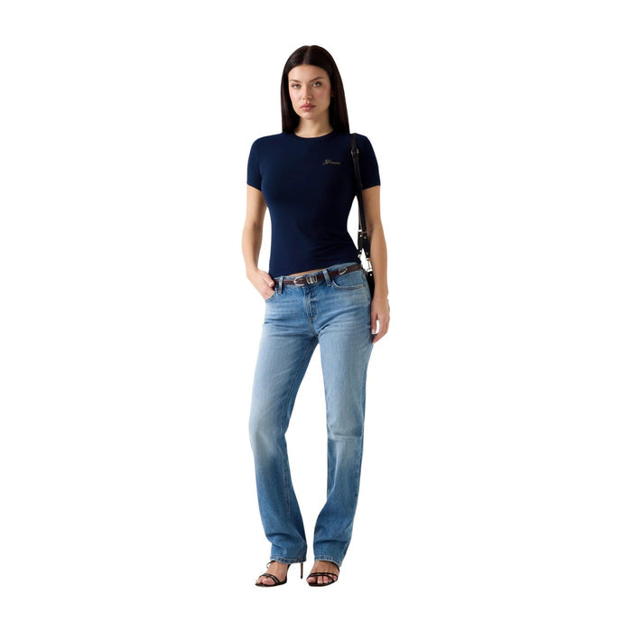 Image 2 : T-shirt femme Guess logo signature en coloris noir, vue de face — Delvale