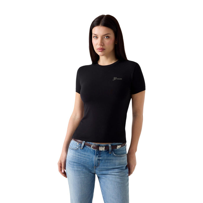 Image 5 : T-shirt femme Guess, zoom tissu et finitions, qualité premium — Delvale