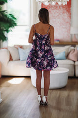Born To Be Iconic Floral Mini Dress - Purple