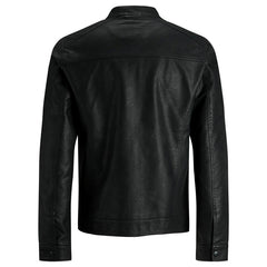 Image 2 : Jaquette Jack & Jones homme noire manches longues et poches frontales, vue de détail — delvale